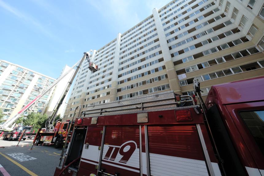 노후아파트 민관합동 화재대비 소방훈련